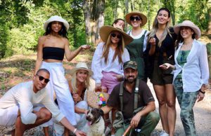 A group of people posing for the camera.