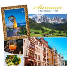 A collage of pictures with the words " summer in northern italy ".
