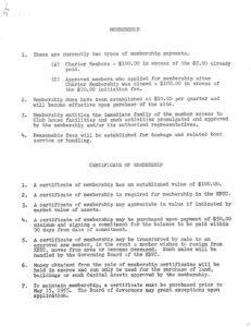 Yacht Club 1955 Membership Document